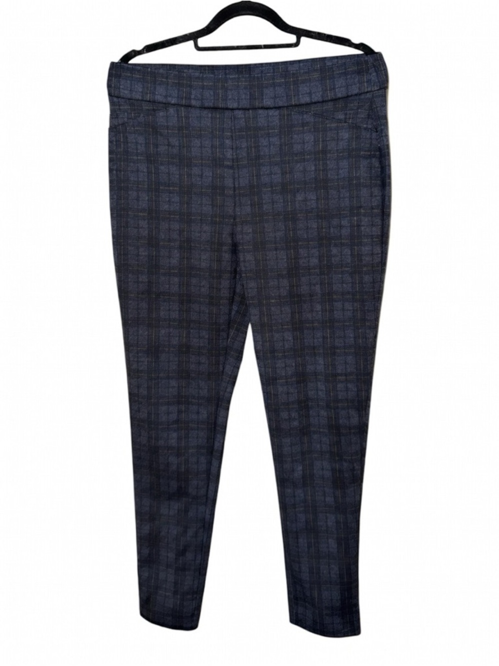 Tommy Hilfiger Navy Plaid Pull-On Trousers